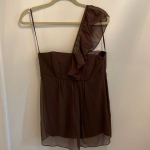 Brown silk Milly top